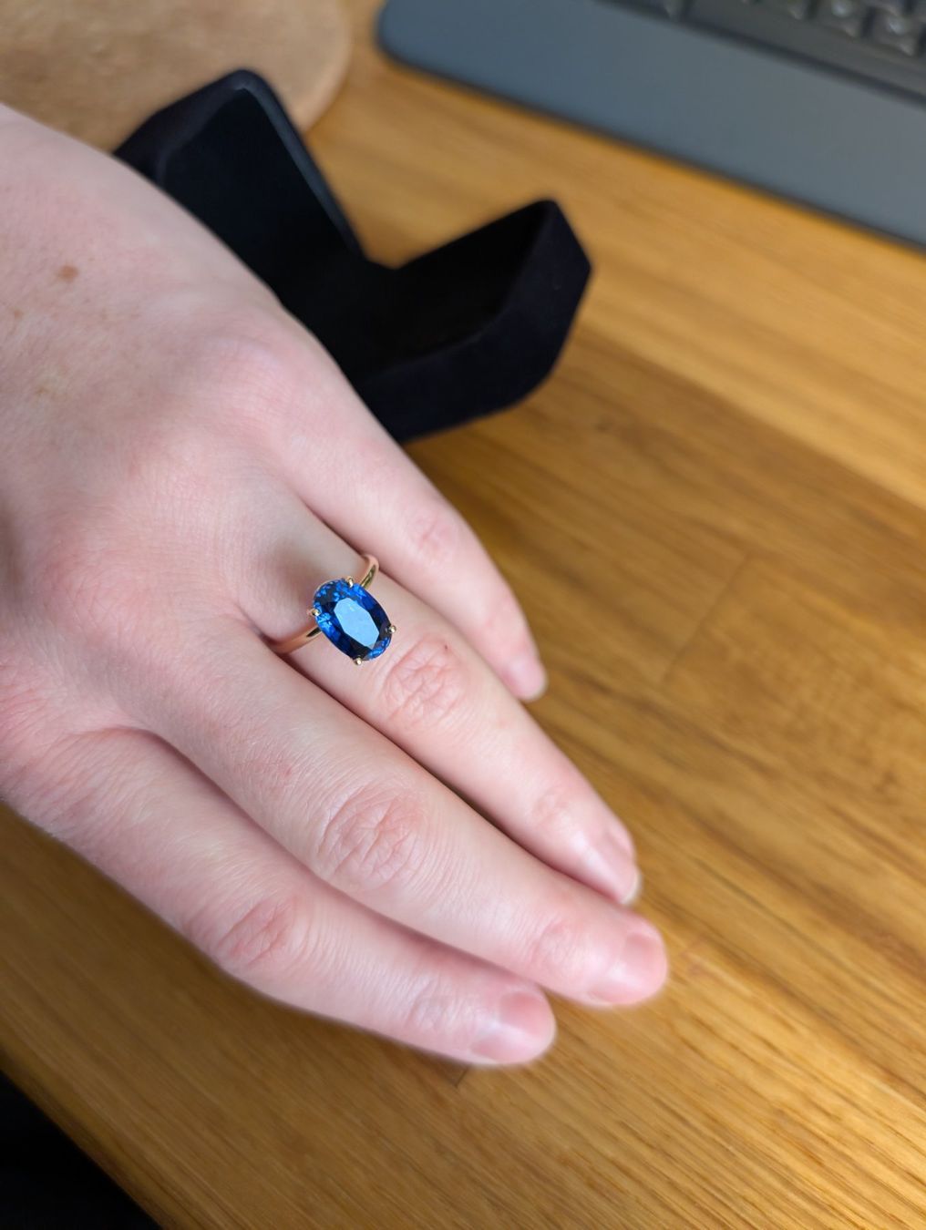 Anelli: Goldring mit Saphir Grosse 7 – Nuovo (secondo la descrizione) da Einsiedeln venduto da mar_6bqc 6