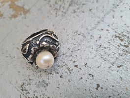 Schmuck: Silber-Ring mit Zuchtperle-Nr. 8
