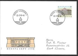 FDC 797 Luzern Hauptpostamt ET Luzern 22.5.1990