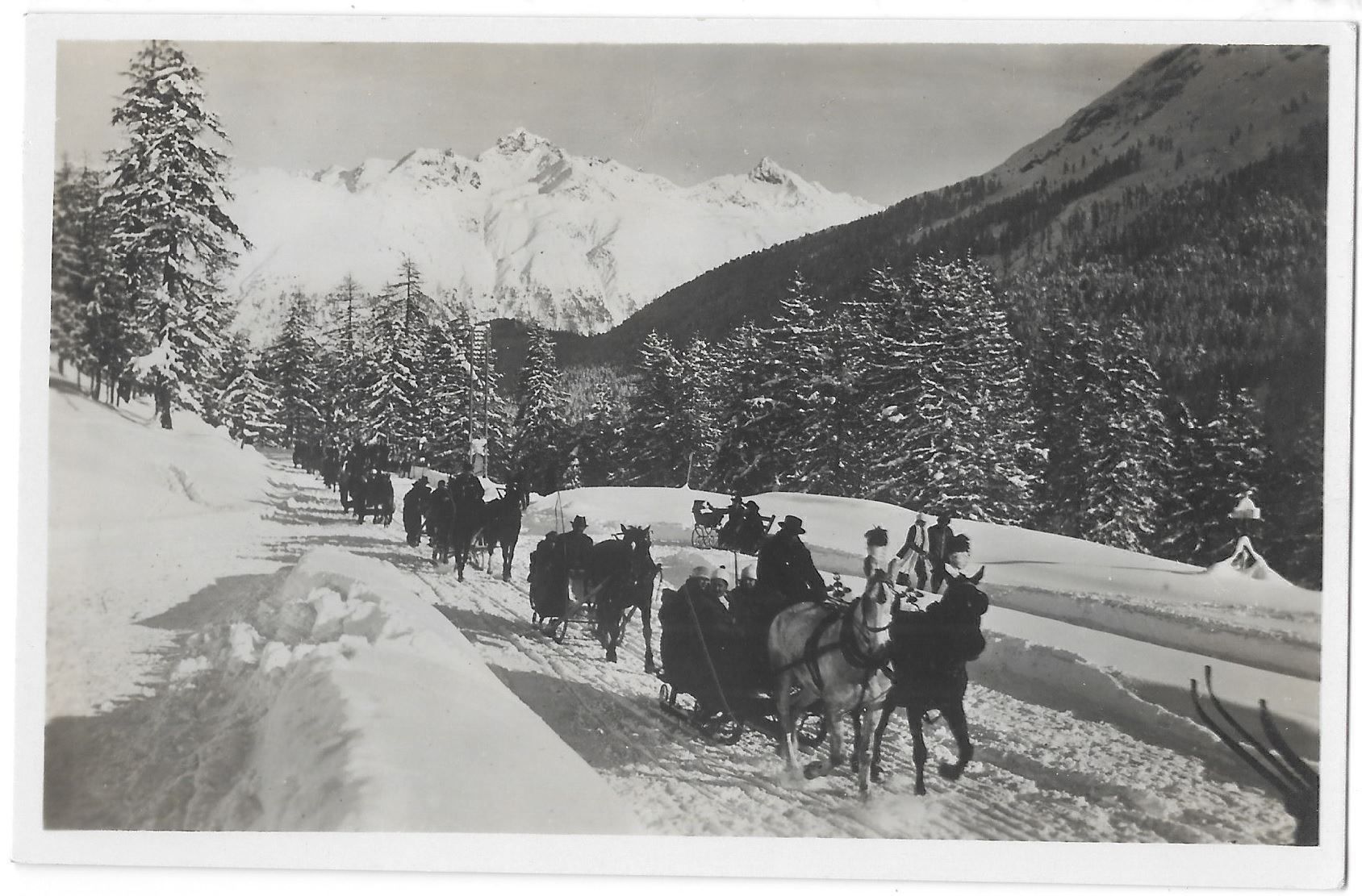 Ansichtskarten: Schlittenpartie im Engadin Schneekutschen – Gebraucht aus Olten von clotaldi