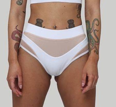 CXIX Pole Shorts Gr. L White mit Netzeinsatz