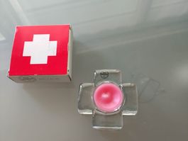 Kerzenhalter Glasi Hergiswil 1. August Schweizerkreuz