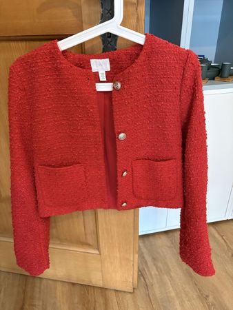Rote Bouclé Jacke von H&M, Grösse XS, wie neu
