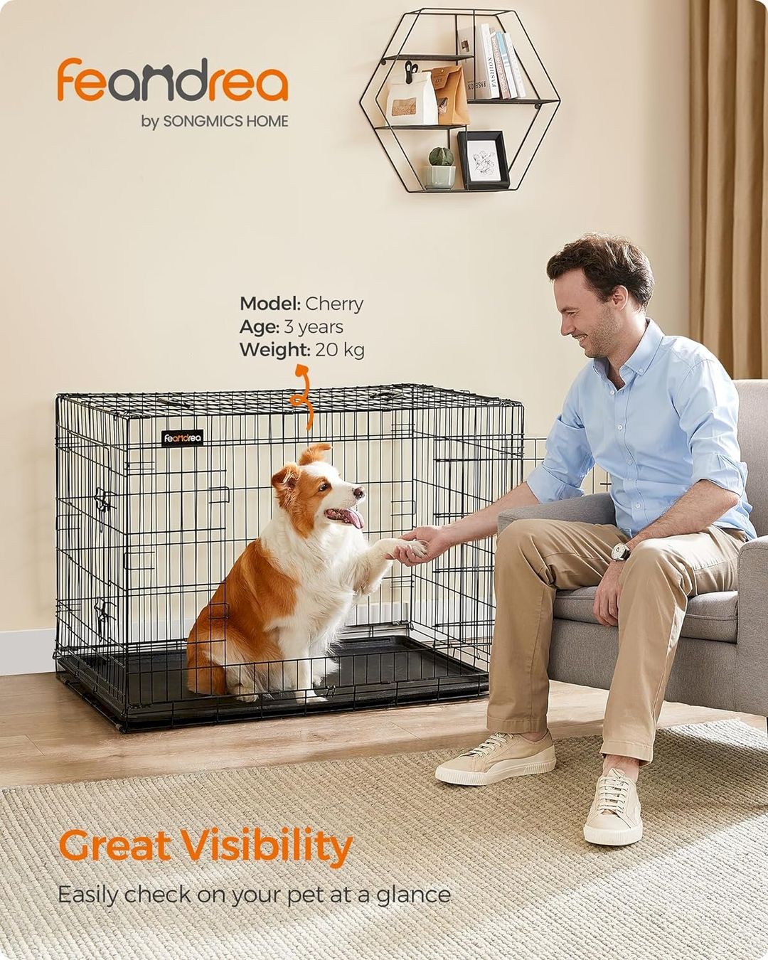 Gabbie, trasporto & Sicurezza: FEANDREA Hundekäfig XL Schwarz – Nuovo e nell'imballaggio originale da Bottighofen venduto da zaap 1