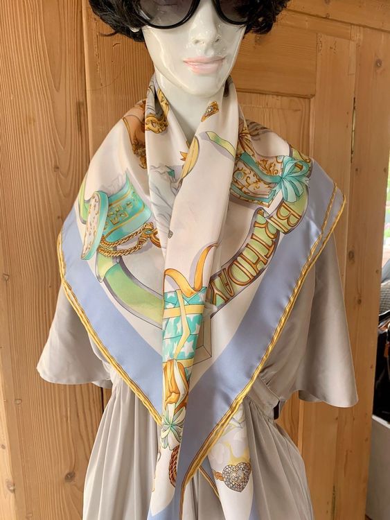 Foulard Chopard En Soie 100% - Vintage Multicolore - Italie - Très Bon état
