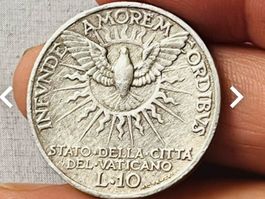 Vatikan 10 Lire Münze 1955, Rarität