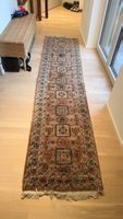 Hand-Knotted Oriental Runner Rug, Geometric Pattern