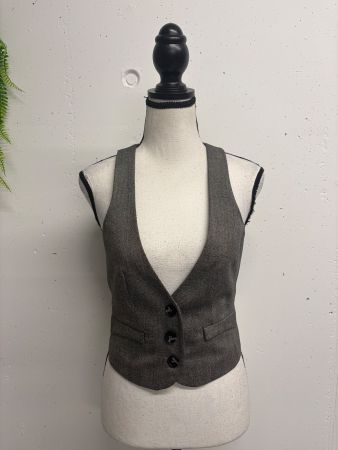 Comma Weste grau meliert kurz Gr. 34 Gilet Anzug
