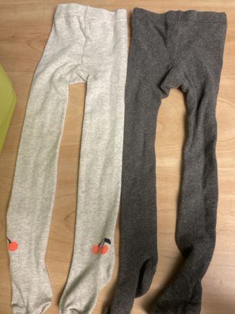 2 H&M Mädchen Strumpfhosen Gr. 98 Grau Top Zustand