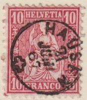Sitzende Helvetia 10 Rp. V-O HAUSEN+++