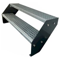 Stahltreppe 2 Stufen 60x38cm anthrazit