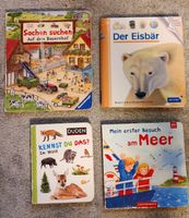 4 Pappbilderbücher Set – Bauernhof, Eisbär, Wald, Meer