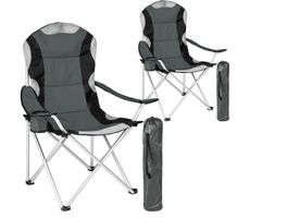 2er Set Campingstuhl grau faltbar, gepolstert
