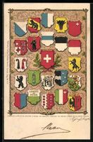 Schweiz, Wappen von Luzern, Graubünden,