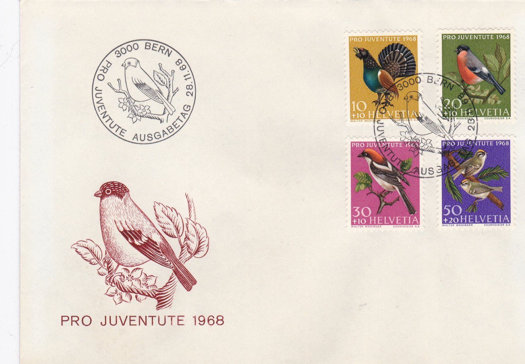 Tutti i francobolli: 8 Ersttagsbriefe Pro Juventute etc. 1965-1970 – Usato da Neuenhof venduto da Wanton 3