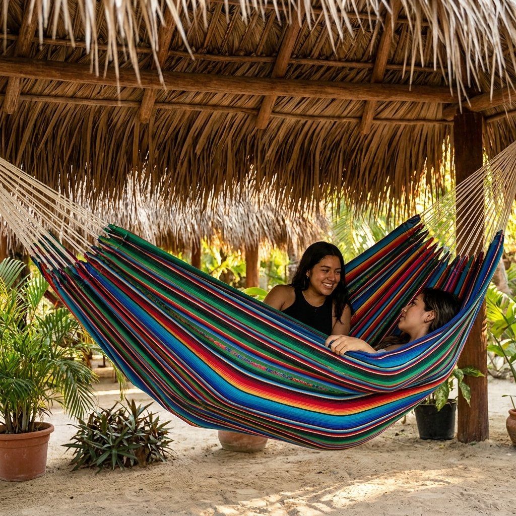 Amache: Large Hamac Maya - Superbe tissu multicolore du Guatemala – Nuovo e nell'imballaggio originale da Dübendorf venduto da Mayan-Dreams 3