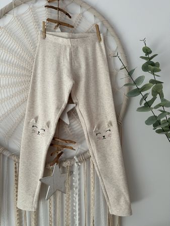 Mädchen Thermoleggins Katzenmotiv, Gr. 140 *NEU mit Etikett