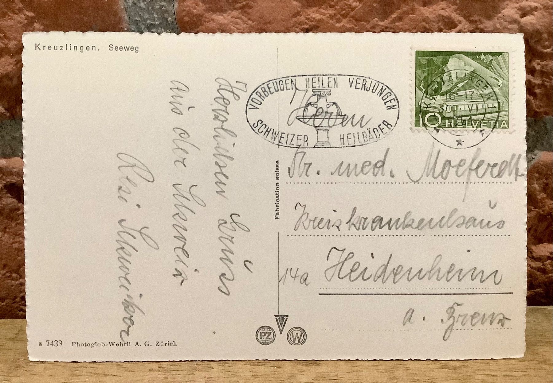 Cartoline postali: 1954 - KREUZLINGEN - Seeweg - Bodensee – Usato da Root venduto da ENGLAND-TREASURES 2