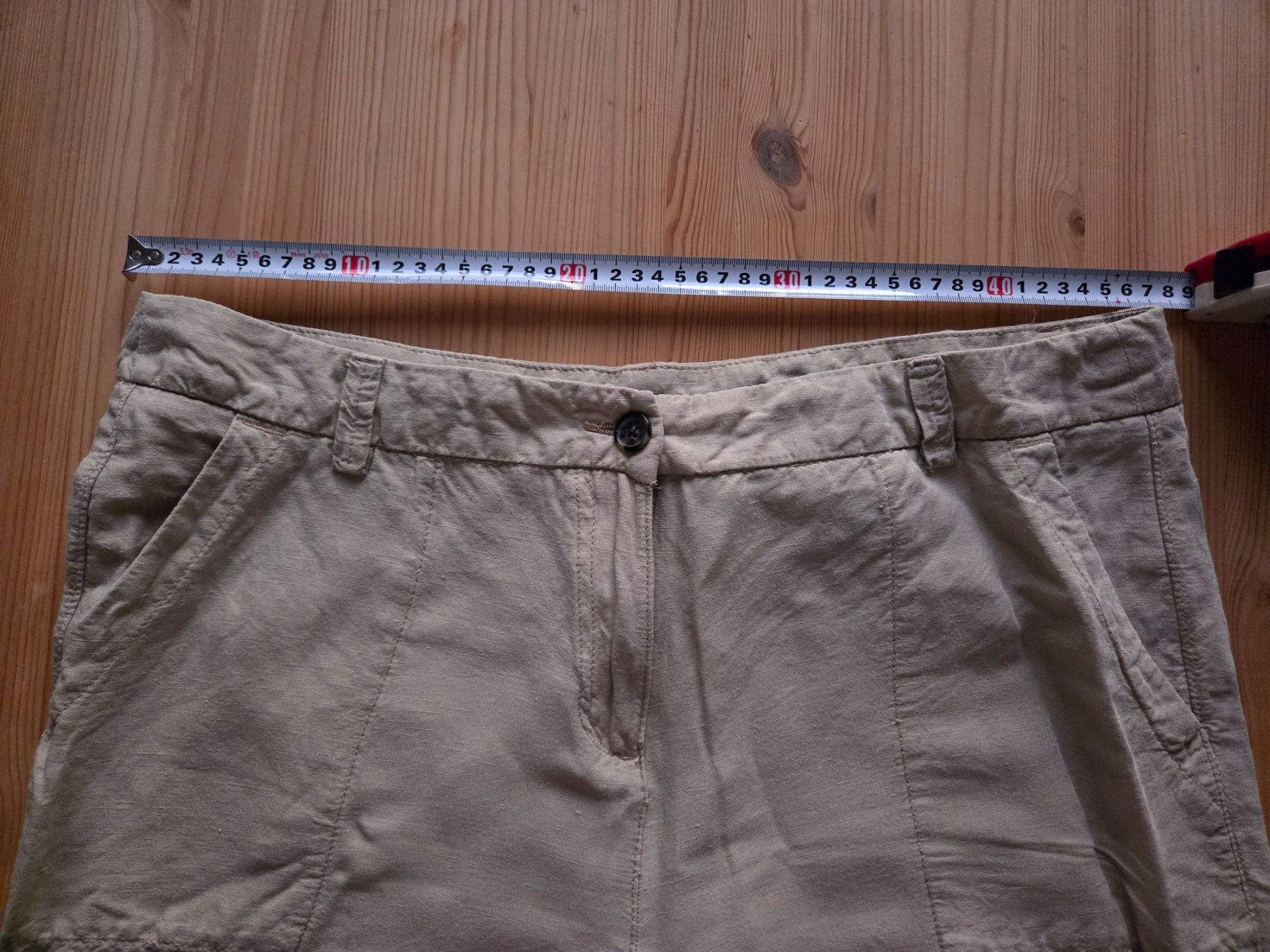 C&A Pantaloni: Leinengemisch-Hose, sommerlich, 44, beige/hellolive – Usato da Liestal venduto da ITOlio