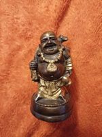 Lachender Buddha Figur Bronze Glück Glücksbringer ca. 10cm