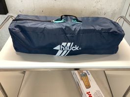 Reisebett Hauck blau mit Tragetasche- Wiitergäh