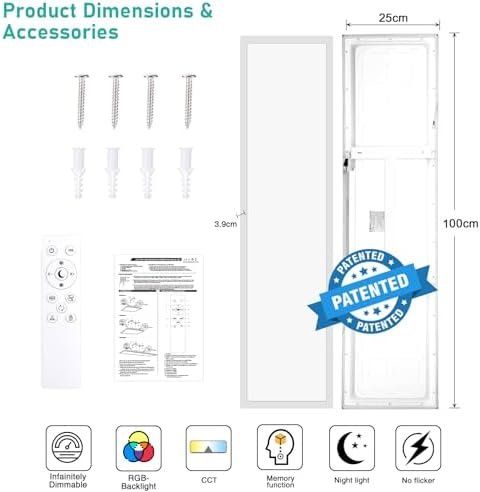 Lampadari & plafoniere: LED Panel Deckenleuchte Dimmbar Fernbedienung 100x25CM – Nuovo e nell'imballaggio originale da Hundwil venduto da Mr.Wong 2