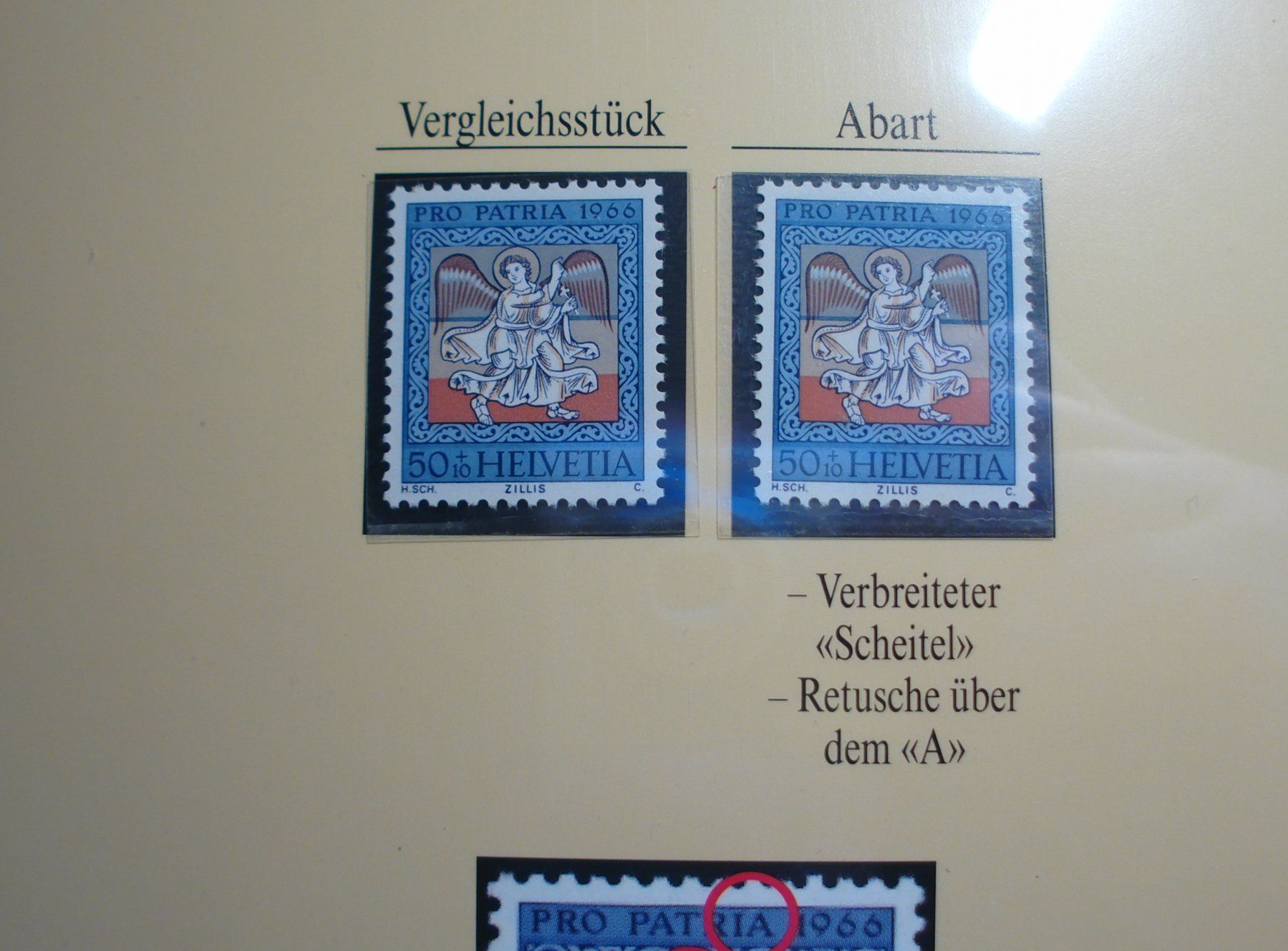 Tutti i francobolli: Abart 1966 **, Pro Patria, "verbreiteter Scheitel" – Usato da Niederwil AG venduto da morostahu