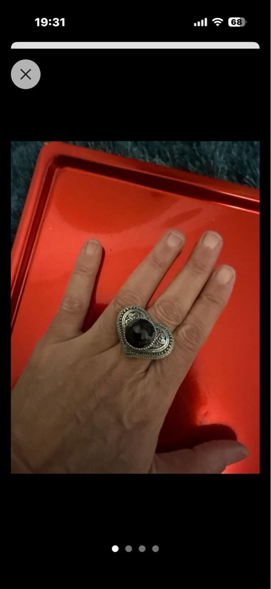 Anelli: Bague en argent noire   Pierre noire - Taille ajustable – Usato da Neuchâtel venduto da sta_9pcz