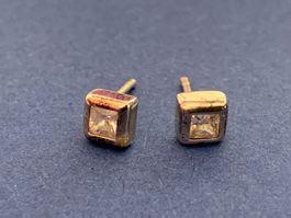 Ohrstecker silber rechtecke/quadratstein