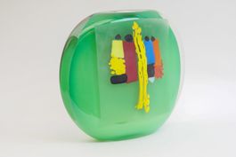 Grande pièce décorative en verre vert de Jean-Luc Garcin