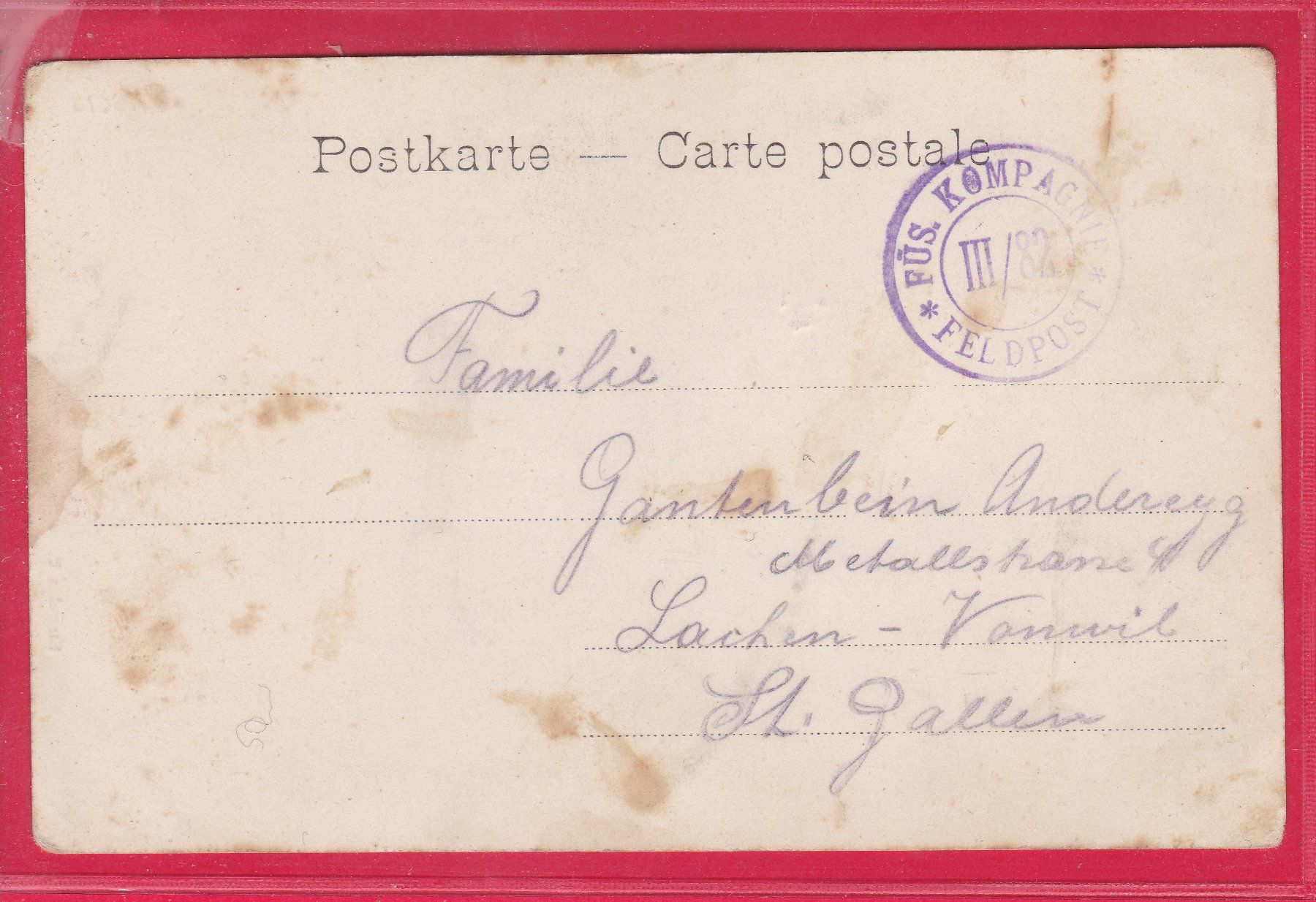 Cartoline postali: THUSIS, FELDPOST – Usato da Oberrieden venduto da Gebirgsstelze 1