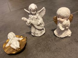 3 HERZIGE ENGELI, CA. 8CM, AUS SAMMLUNG