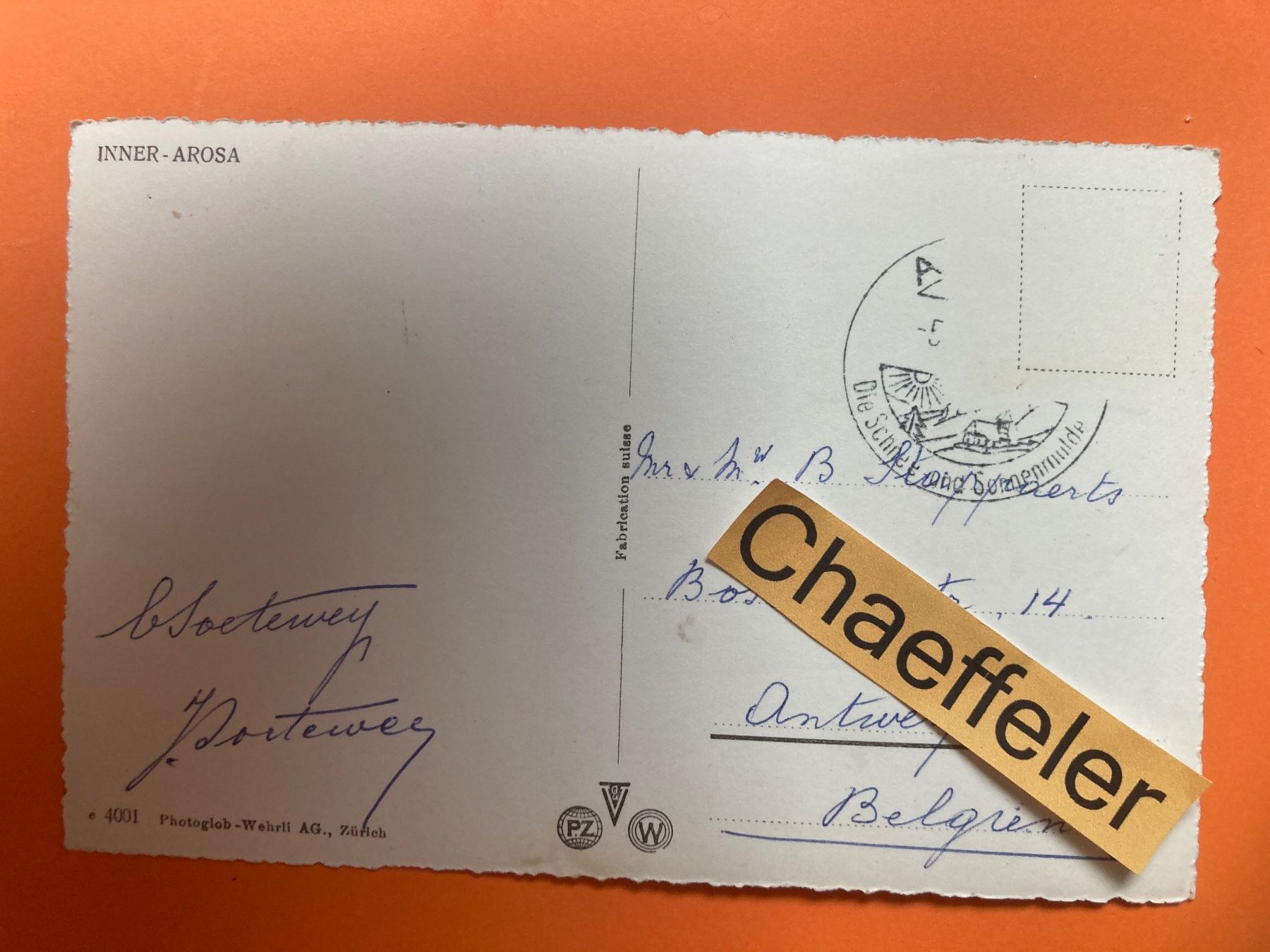 Ansichtskarten: Inner-Arosa – Gebraucht aus Zürich von Chaeffeler 1