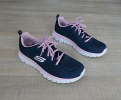 Skechers Memory Foam Gr. 39, dunkelblau-rosa
