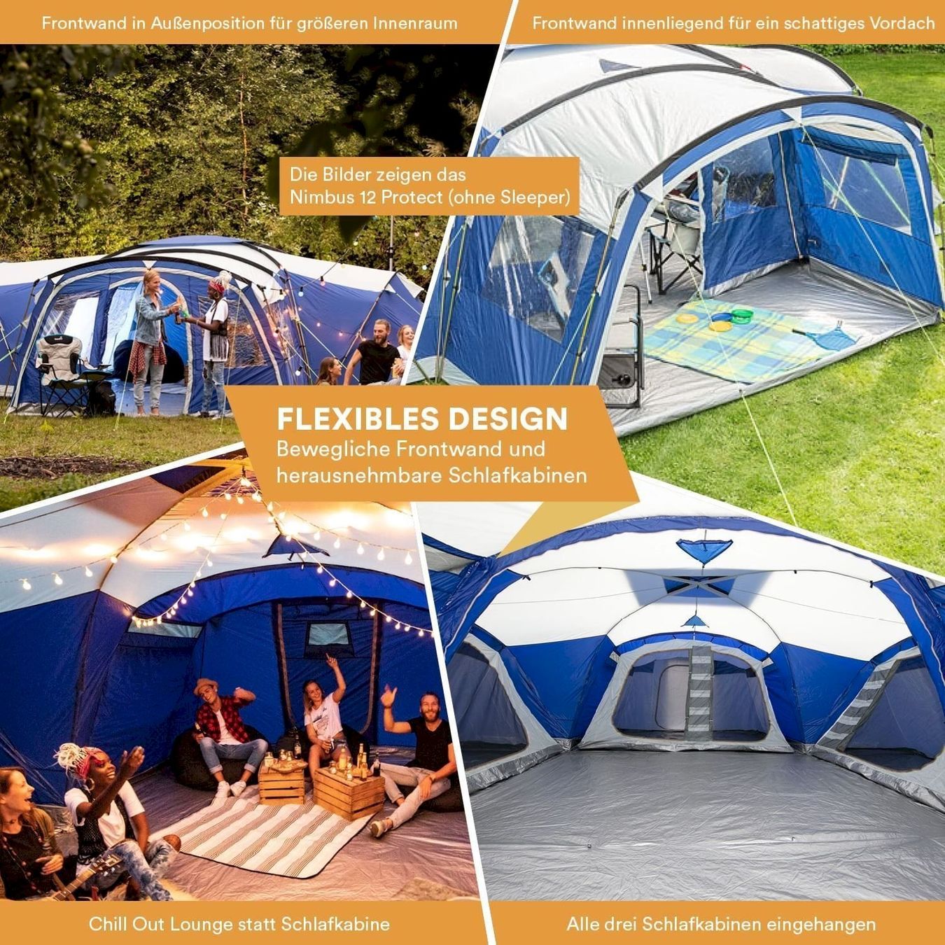 Tende : Skandika Nimbus 12 Sleeper Protect blau – Nuovo e nell'imballaggio originale da Bottighofen venduto da zaap 3