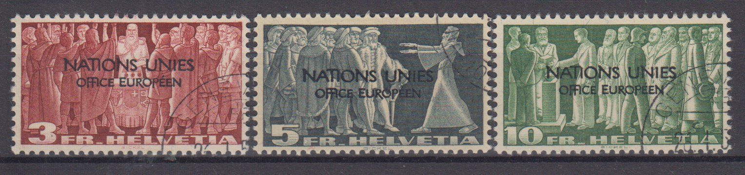 Tutti i francobolli: 'NATIONS UNIES' - Kat. 18-20 - Fr. 800.-- – Usato da Eschlikon TG venduto da PhilCon