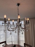 Eleganter Kristall-Kronleuchter, Chrom, 6-flammig