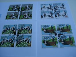 Satz Comic-Kühe 2006, FDC Satz + 4erblock, 5 Be