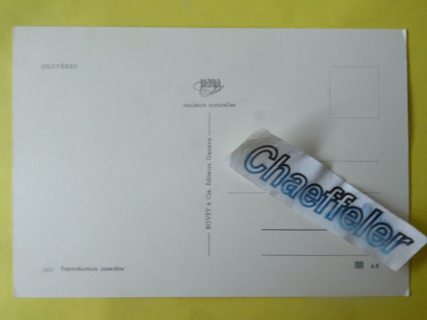 Cartoline postali: Gruyères  FR – Usato da Zürich venduto da Chaeffeler 1