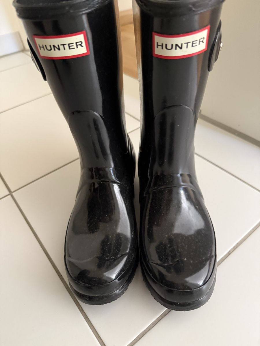 Hunter Scarpe da donna: Glossy Black Hunter Boots Size EU 37 – Usato da Riehen venduto da abo_h2tz