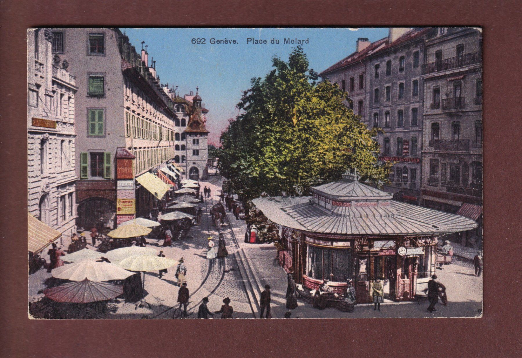 Cartoline postali: GENEVE - Place du Molard - 1930 – Usato da Pully venduto da nicecards