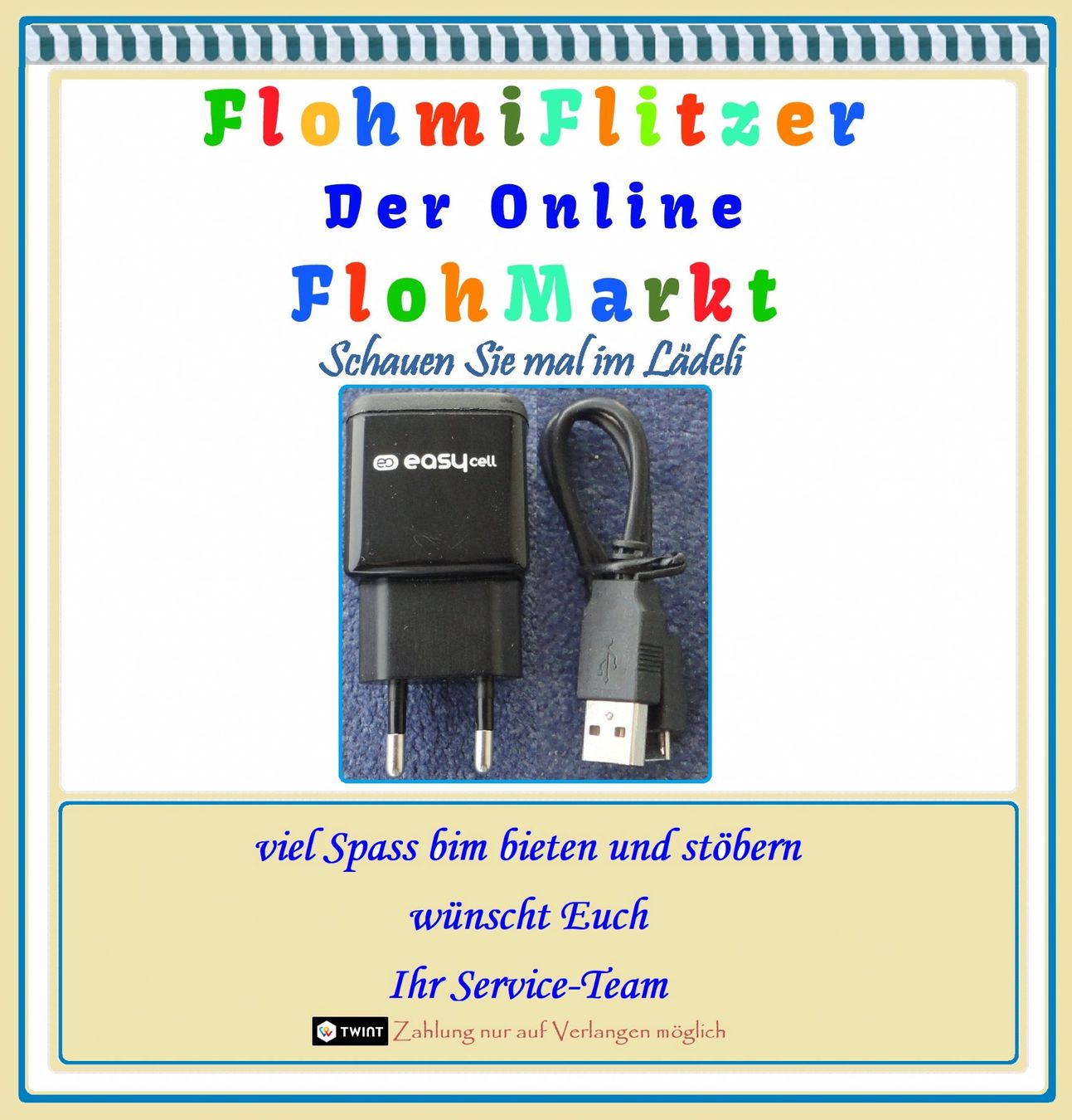 Caricabatterie: easy cell • USB-Ladegerät mit micro ↔ USB Kabel – Nuovo (secondo la descrizione) da Münchwilen TG venduto da FLOHMIFLITZER