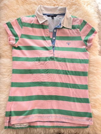 GANT Damen-Poloshirt gestreift Rosa/Grün – My Favorite Rugge