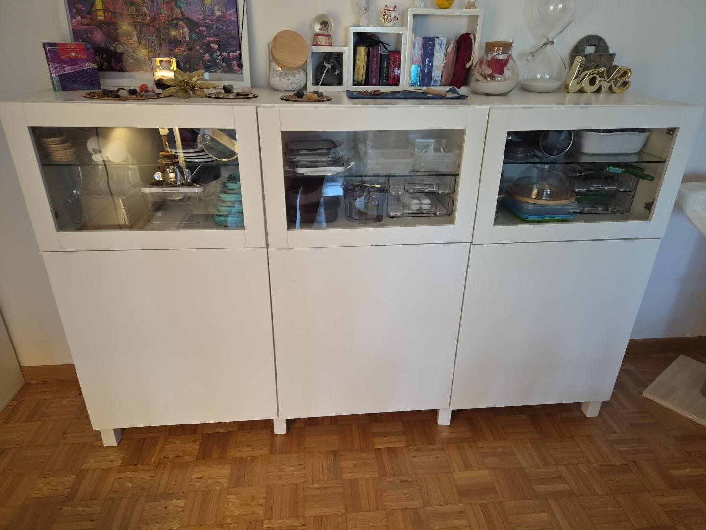 Buffets: Grand buffet blanc 3 éléments avec vitrines – D'occasion à Lausanne par leroyaumedereven