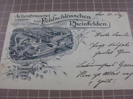 AK Postkarte Feldschlösschen Brauerei