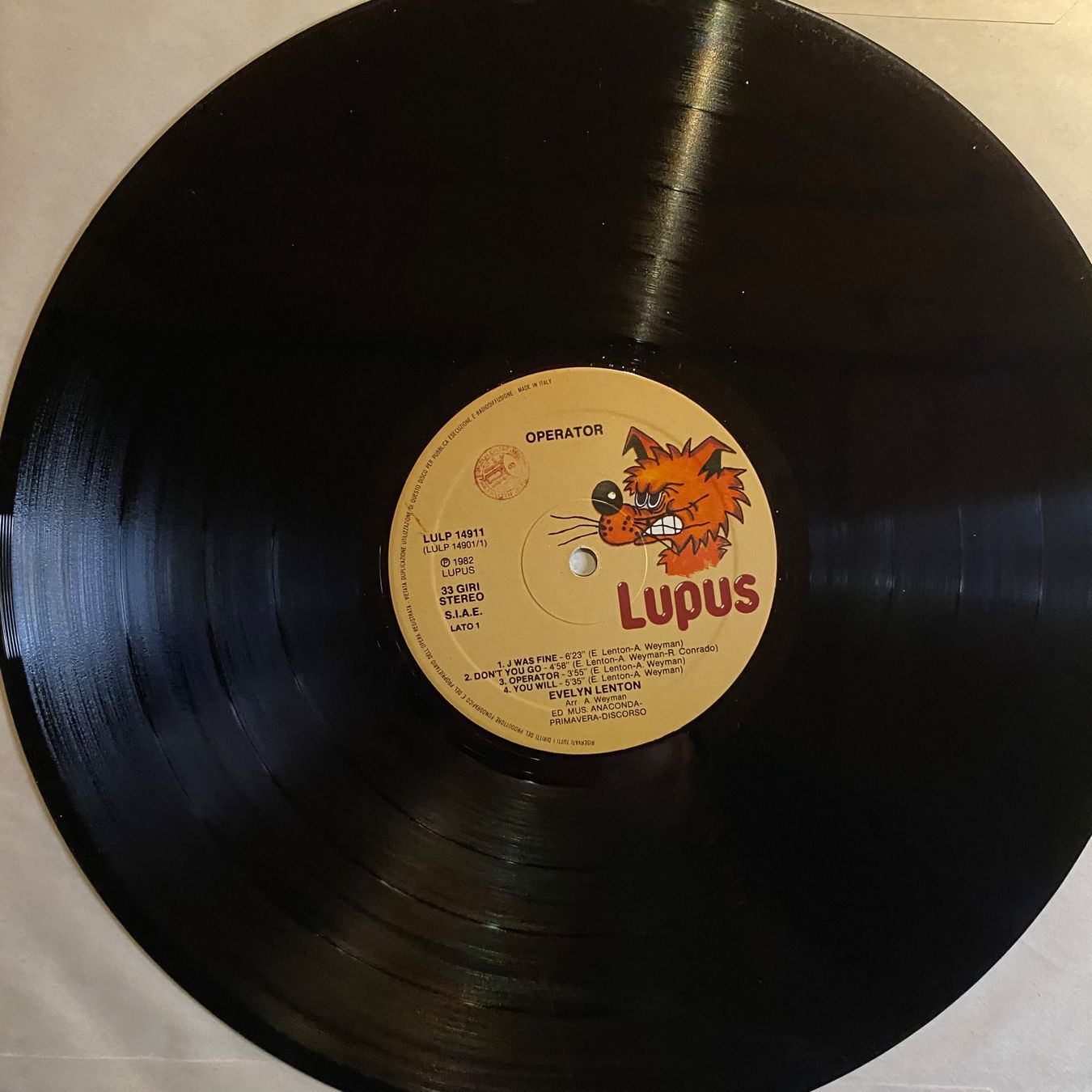 Vinyles: Evelyn Lenton – Operator..LP – D'occasion à Gals par Diskopatshop 2