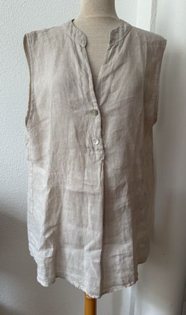 Tunique en lin léger MADE IN ITALY, taille M, beige naturel