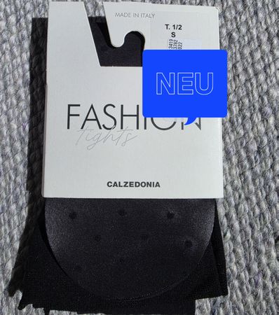 Calzedonia Fashion Tights Punkte Schwarz Gr S NEU Strümpfe