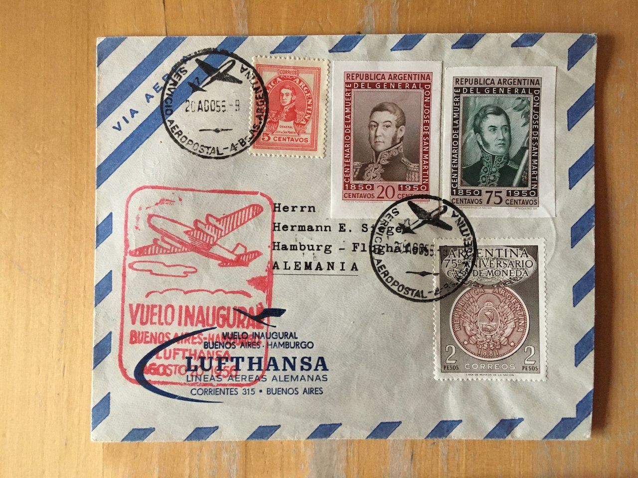 Tutti i francobolli: 16 Flugbriefe ganze Welt 1955-69 – Usato da Nesslau venduto da zueri6 4
