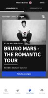 1xGolden Circle Standing Ticket für Bruno Mars London